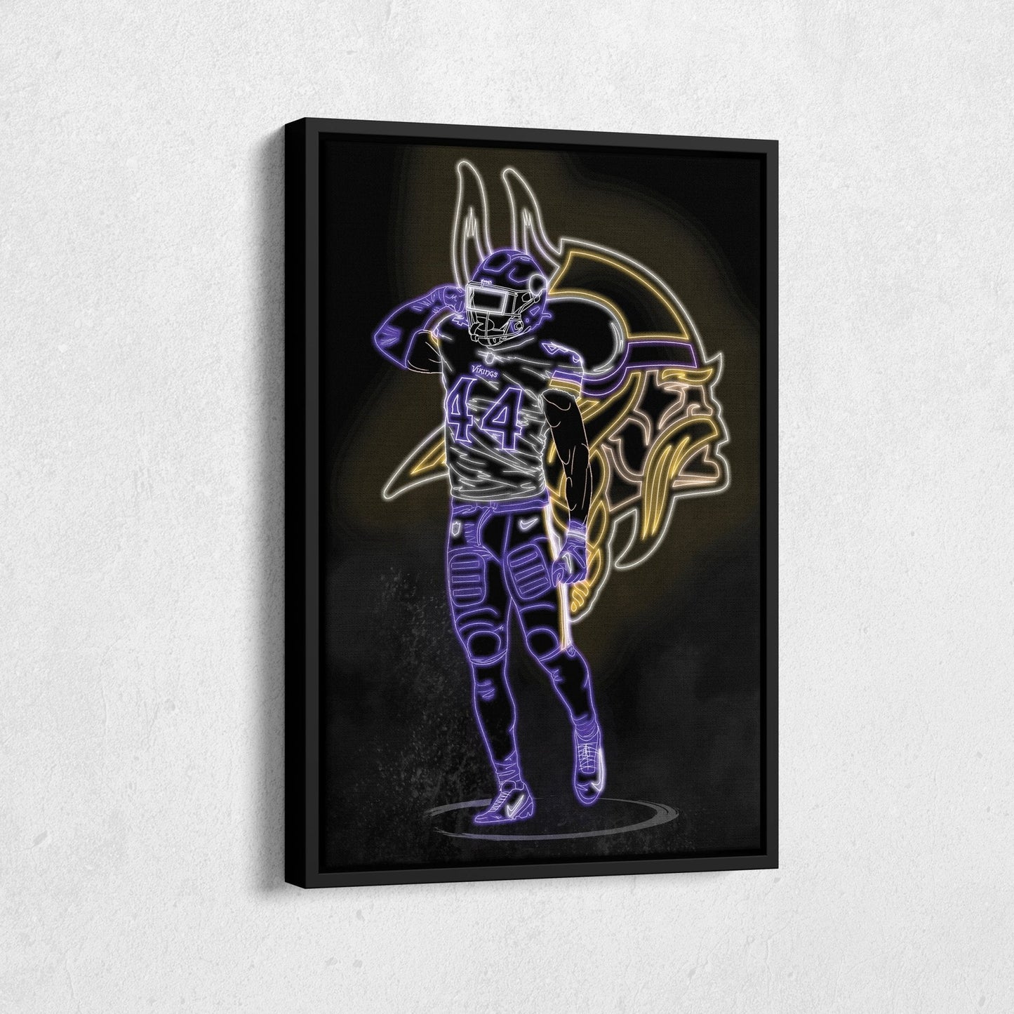 Josh Metellus Neon Canvas Art | Vikings Wall Decor