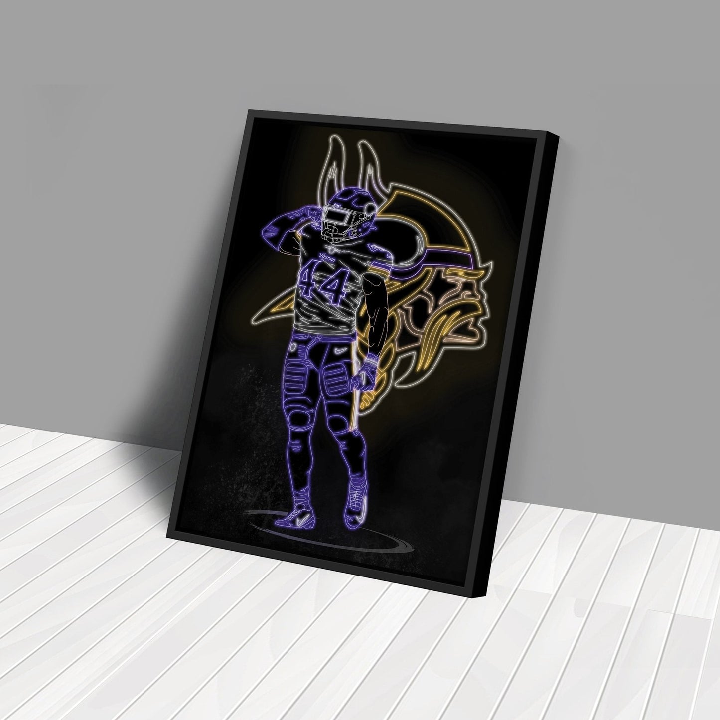 Josh Metellus Neon Canvas Art | Vikings Wall Decor