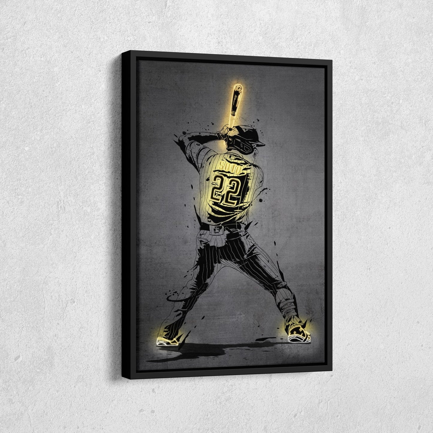 Juan Soto Neon Canvas Art | Modern Wall Decor for Padres Fans