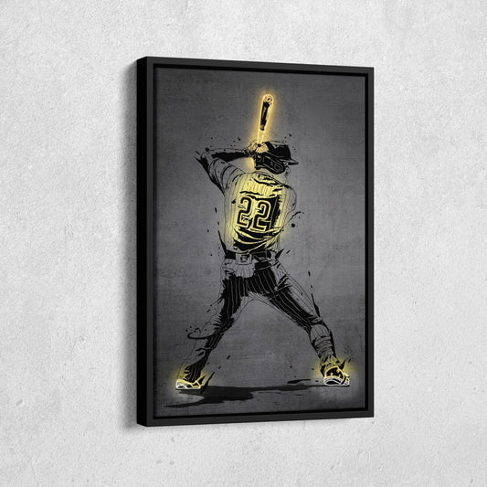 Juan Soto Neon Canvas Art | Modern Wall Decor for Padres Fans