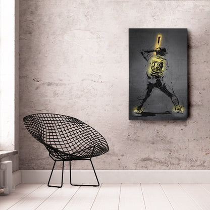 Juan Soto Neon Canvas Art | Modern Wall Decor for Padres Fans