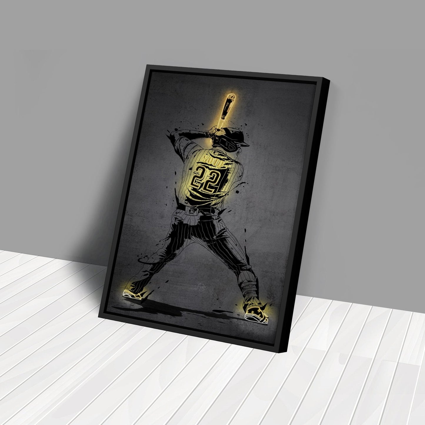 Juan Soto Neon Canvas Art | Modern Wall Decor for Padres Fans