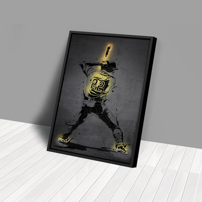 Juan Soto Neon Canvas Art | Modern Wall Decor for Padres Fans