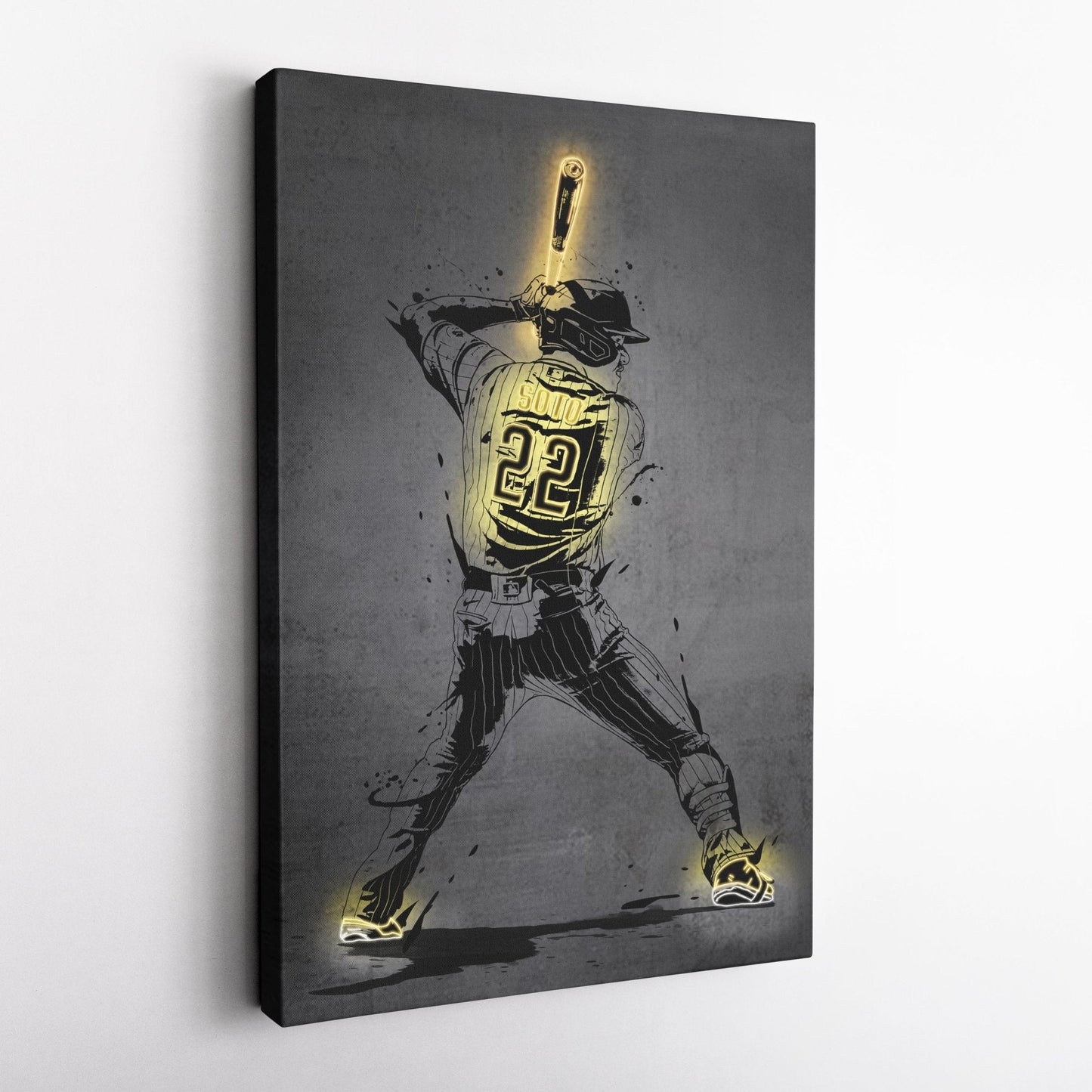 Juan Soto Neon Canvas Art | Modern Wall Decor for Padres Fans