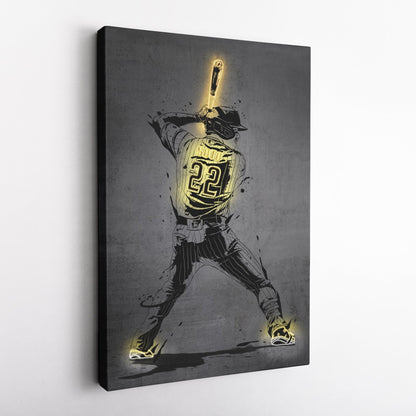 Juan Soto Neon Canvas Art | Modern Wall Decor for Padres Fans