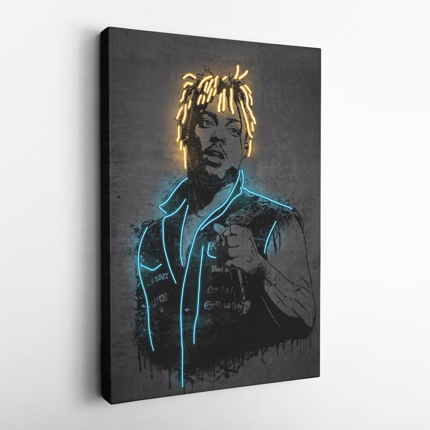 Juice Wrld Neon Canvas Art | Music Wall Decor