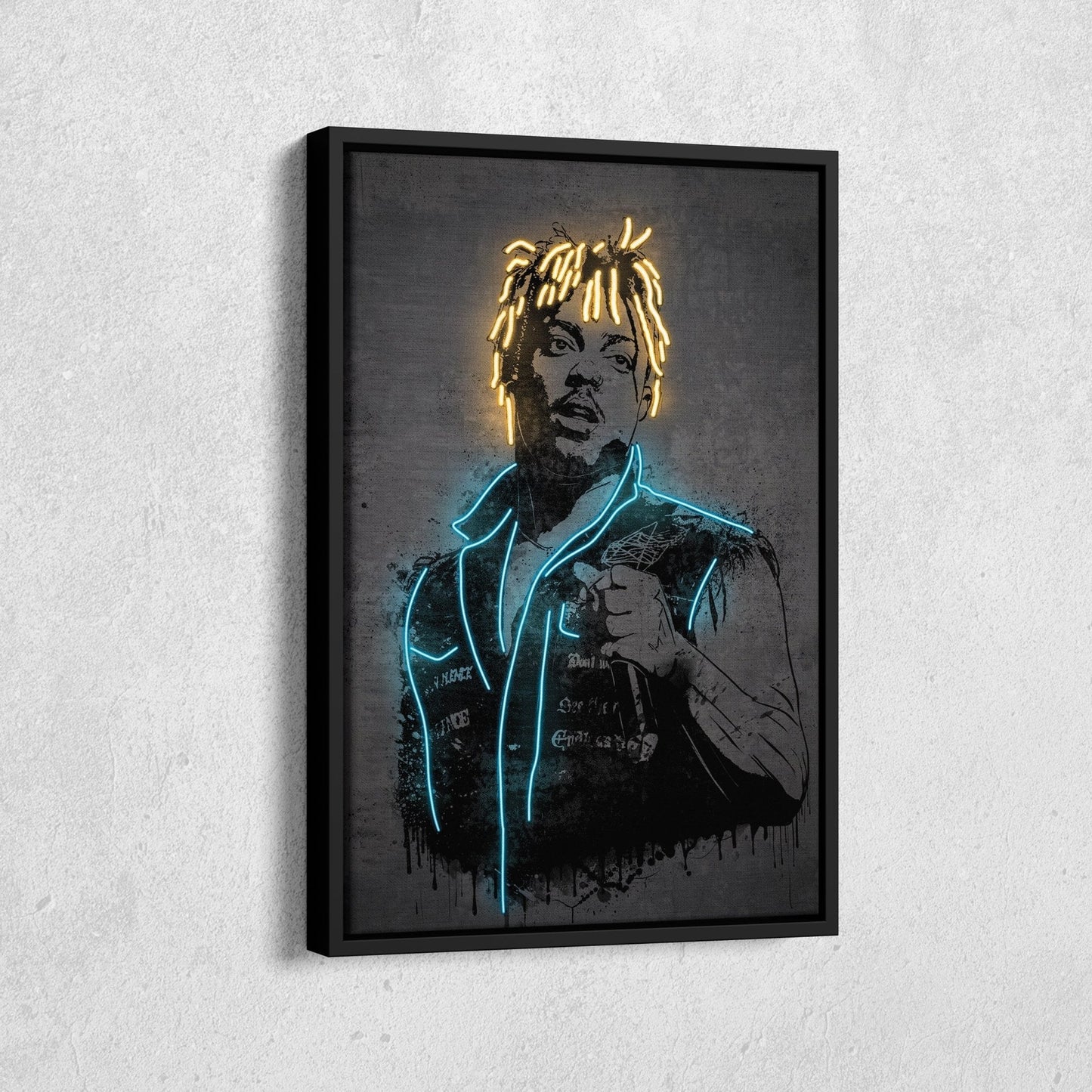 Juice Wrld Neon Canvas Art | Music Wall Decor