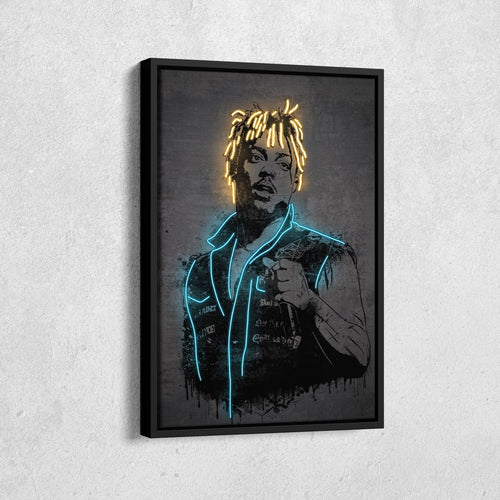 Juice Wrld Neon Canvas Art | Music Wall Decor