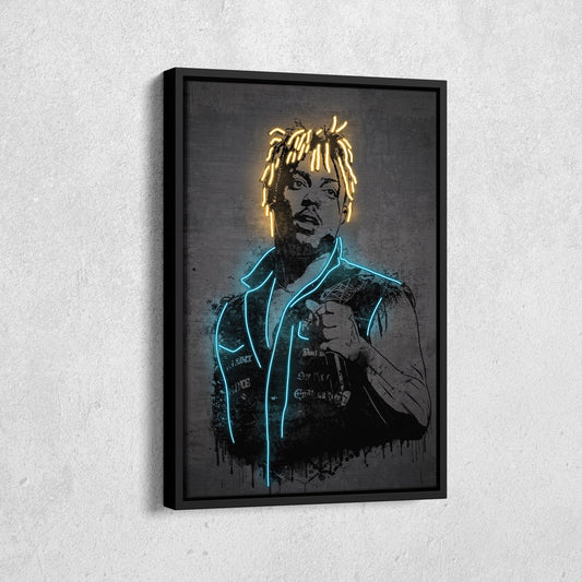 Juice Wrld Neon Canvas Art | Music Wall Decor