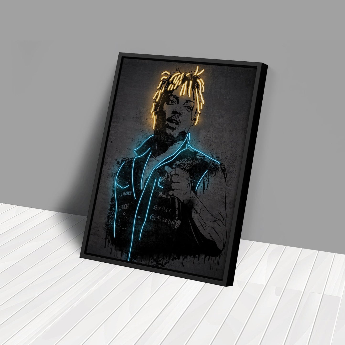 Juice Wrld Neon Canvas Art | Music Wall Decor