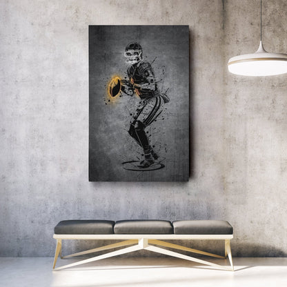 Justin Fields Neon Canvas Art | Modern Wall Decor for Bears Fans