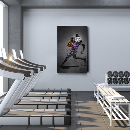 Justin Jefferson Neon Canvas Art | Modern Wall Decor for Vikings Fans