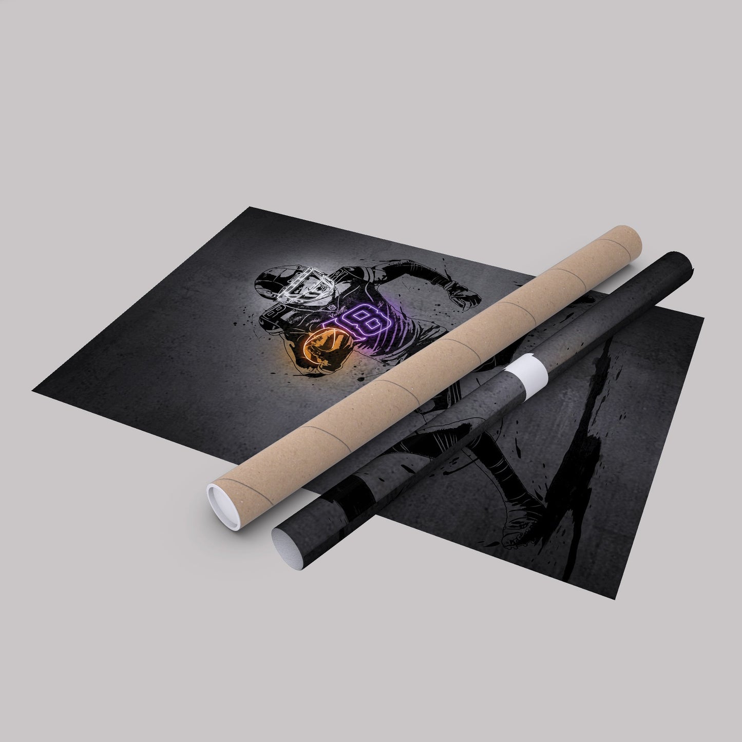 Justin Jefferson Neon Canvas Art | Modern Wall Decor for Vikings Fans