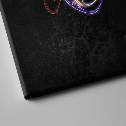 Justin Jefferson Neon Canvas Art | Vikings Wall Decor