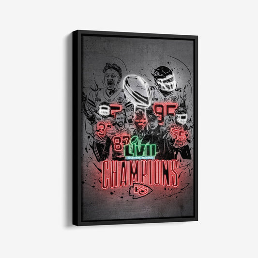 Kansas City Chiefs Super Bowl LVII Champions Neon Effect