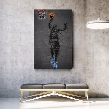 Karl Malone Neon Canvas Art | Modern Wall Decor for Jazz Fans