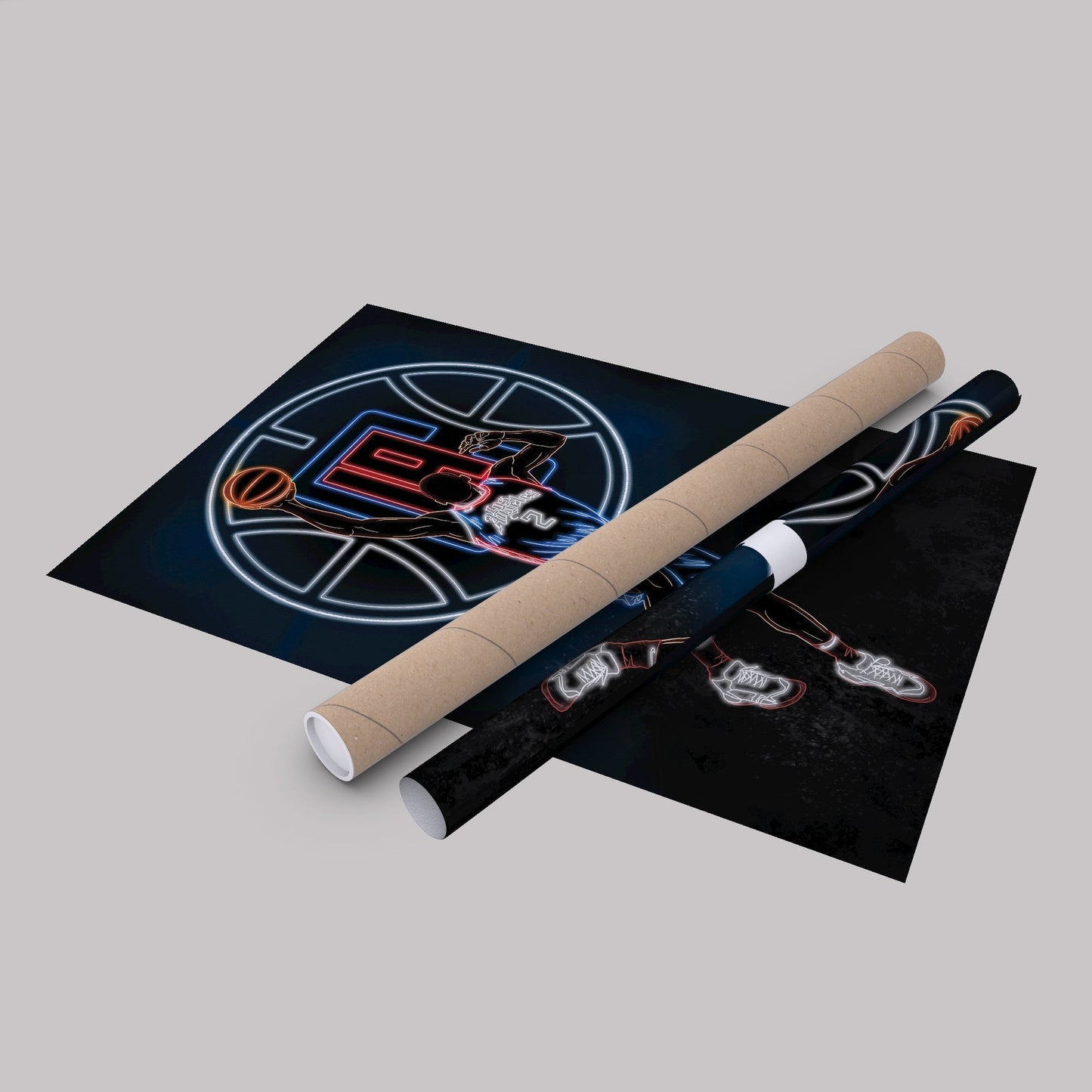 Kawhi Leonard Neon Canvas Art | Clippers Wall Decor