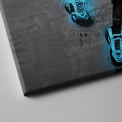 Kawhi Leonard Neon Canvas Art | Modern Wall Decor for Clippers Fans