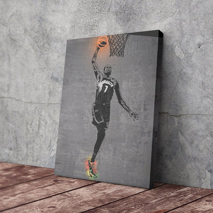 Kevin Durant Neon Canvas Art | Modern Wall Decor for Nets Fans