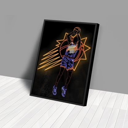 Kevin Durant Neon Canvas Art | Suns Wall Decor