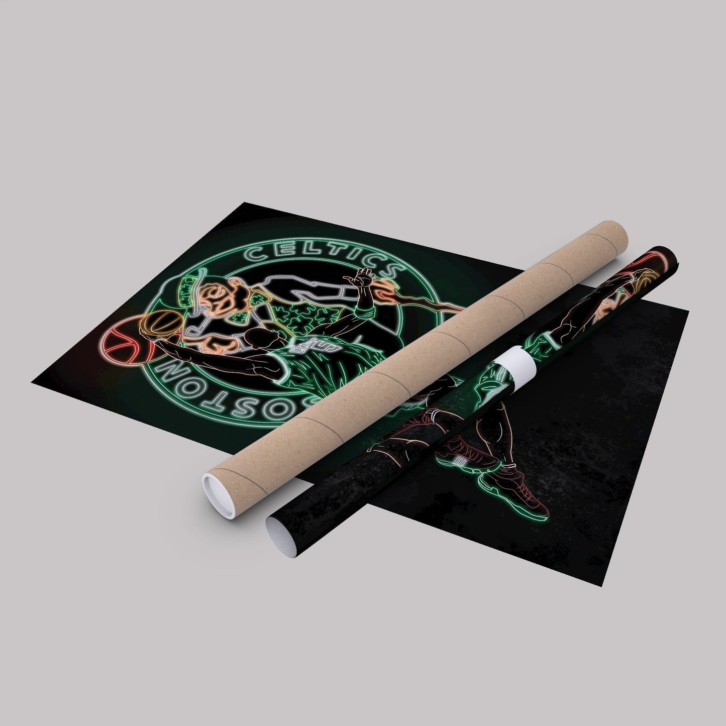 Kevin Garnett Neon Canvas Art | Celtics Wall Decor