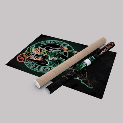 Kevin Garnett Neon Canvas Art | Celtics Wall Decor