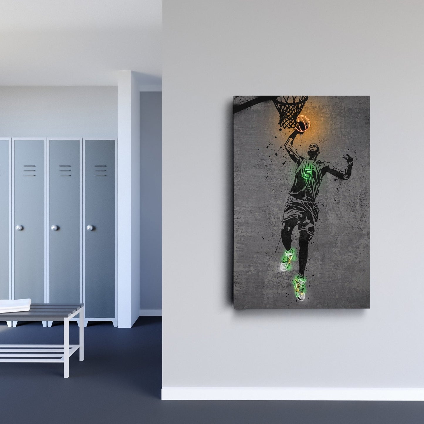 Kevin Garnett Neon Canvas Art | Modern Wall Decor for Celtics Fans