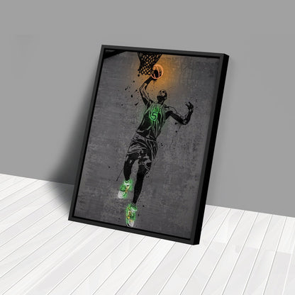 Kevin Garnett Neon Canvas Art | Modern Wall Decor for Celtics Fans