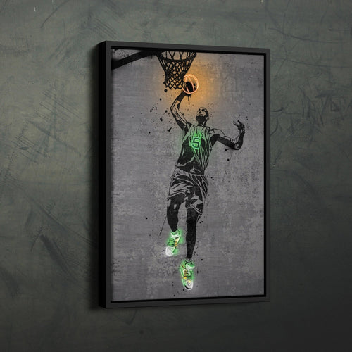 Kevin Garnett Neon Canvas Art | Modern Wall Decor for Celtics Fans