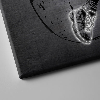Kobe Bryant Dunk Neon Canvas Art | Modern Wall Decor for Lakers Fans