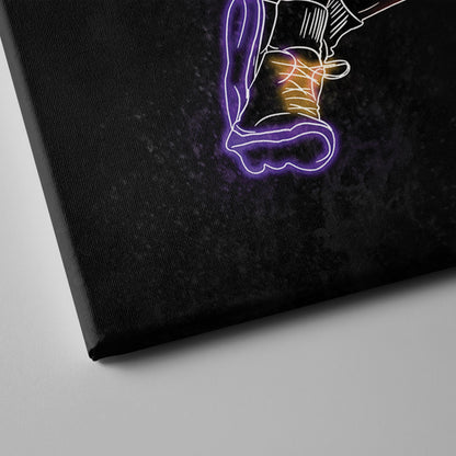 Kobe Bryant Neon Canvas Art | Lakers Wall Decor