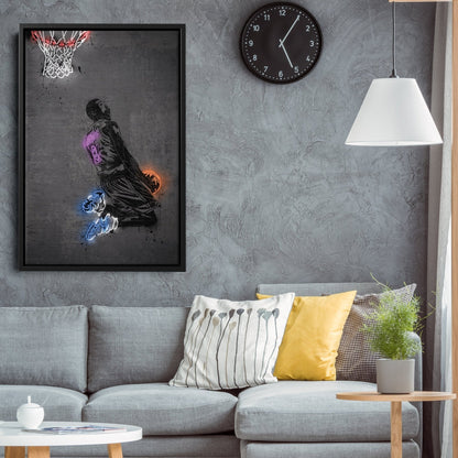 Kobe Bryant Neon Canvas Art | Modern Wall Decor for Lakers Fans
