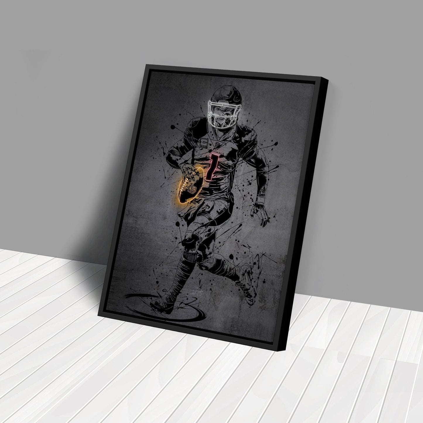 Kyler Murray Neon Canvas Art | Modern Wall Decor for Cardinals Fans