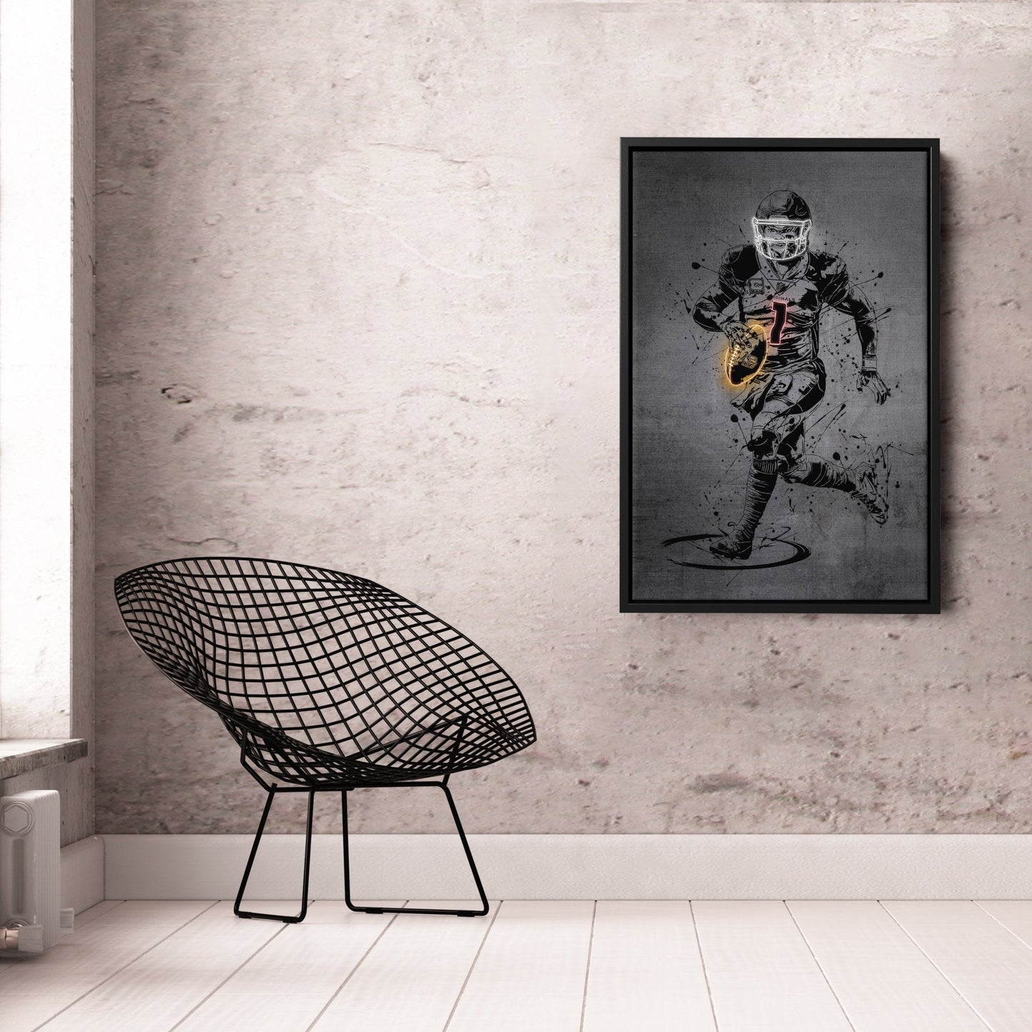 Kyler Murray Neon Canvas Art | Modern Wall Decor for Cardinals Fans