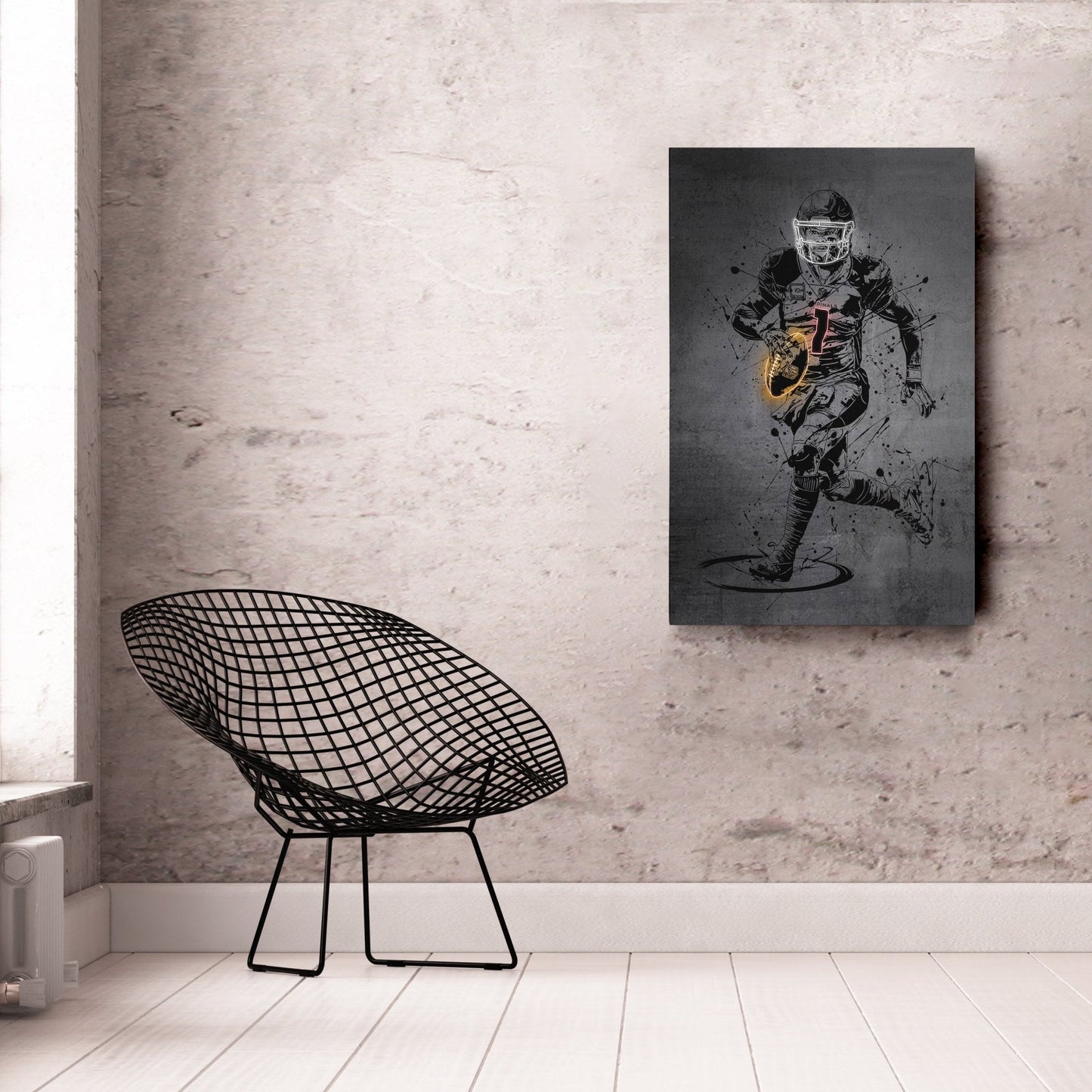 Kyler Murray Neon Canvas Art | Modern Wall Decor for Cardinals Fans