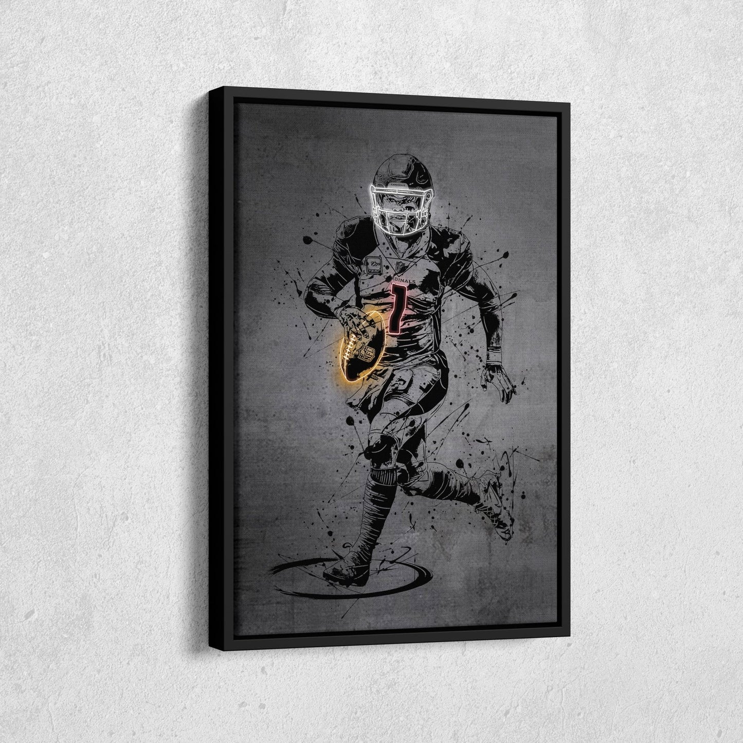 Kyler Murray Neon Canvas Art | Modern Wall Decor for Cardinals Fans