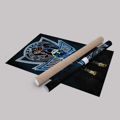 Kyrie Irving Neon Canvas Art | Mavericks Wall Decor