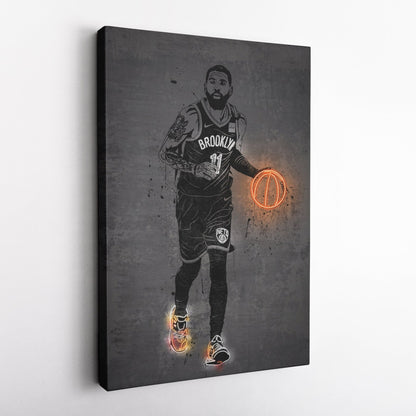 Kyrie Irving Neon Canvas Art | Modern Wall Decor for Nets Fans