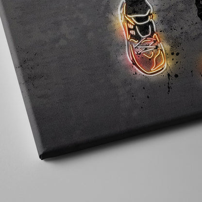 Kyrie Irving Neon Canvas Art | Modern Wall Decor for Nets Fans