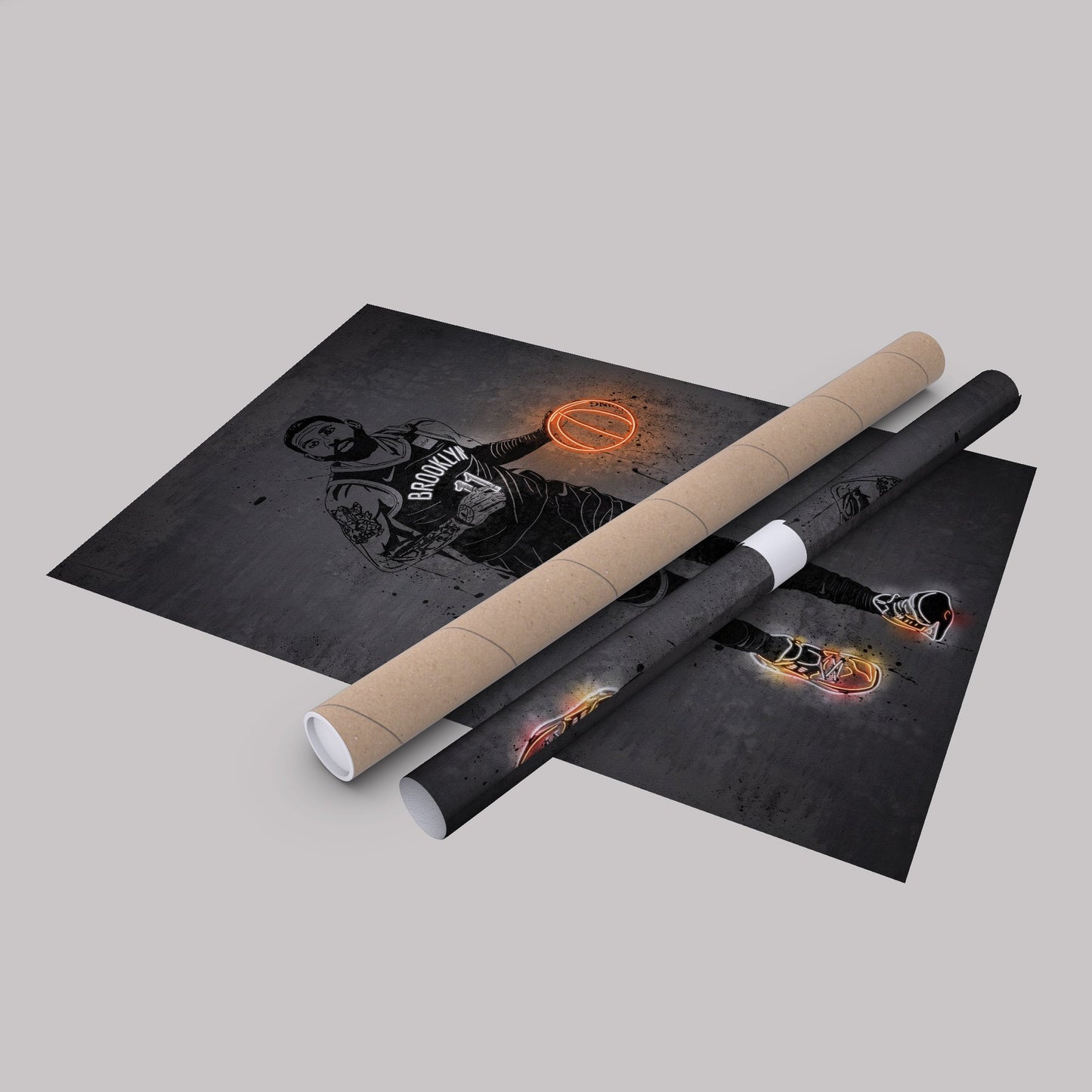 Kyrie Irving Neon Canvas Art | Modern Wall Decor for Nets Fans