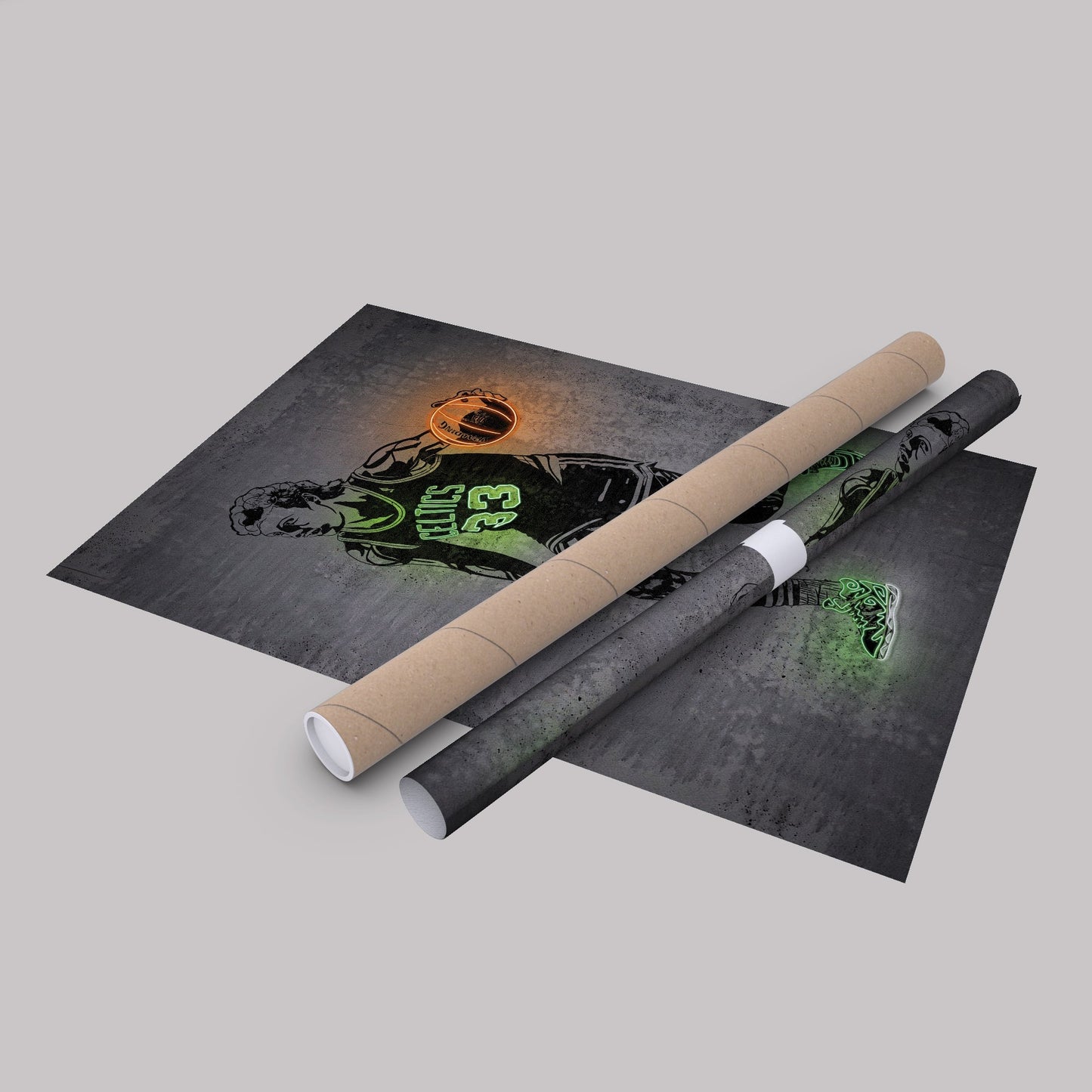 Larry Bird Neon Canvas Art | Modern Wall Decor for Celtics Fans