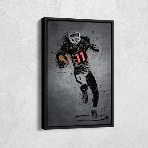 Larry Fitzgerald Jr Neon Canvas Art | Modern Wall Decor for Cardinals Fans
