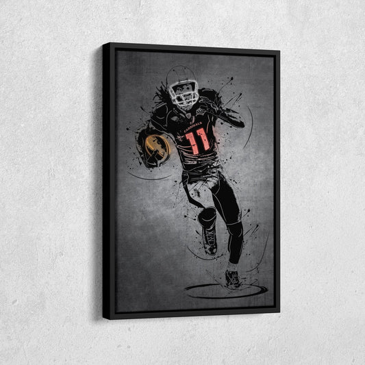 Larry Fitzgerald Jr Neon Canvas Art | Modern Wall Decor for Cardinals Fans