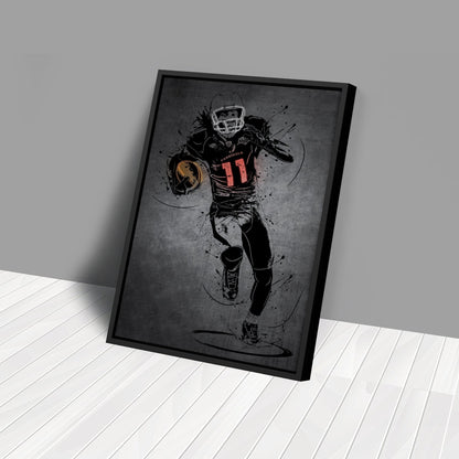 Larry Fitzgerald Jr Neon Canvas Art | Modern Wall Decor for Cardinals Fans