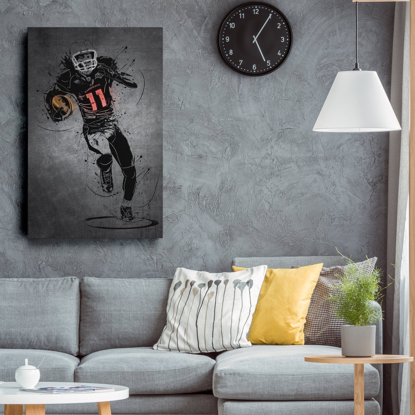 Larry Fitzgerald Jr Neon Canvas Art | Modern Wall Decor for Cardinals Fans