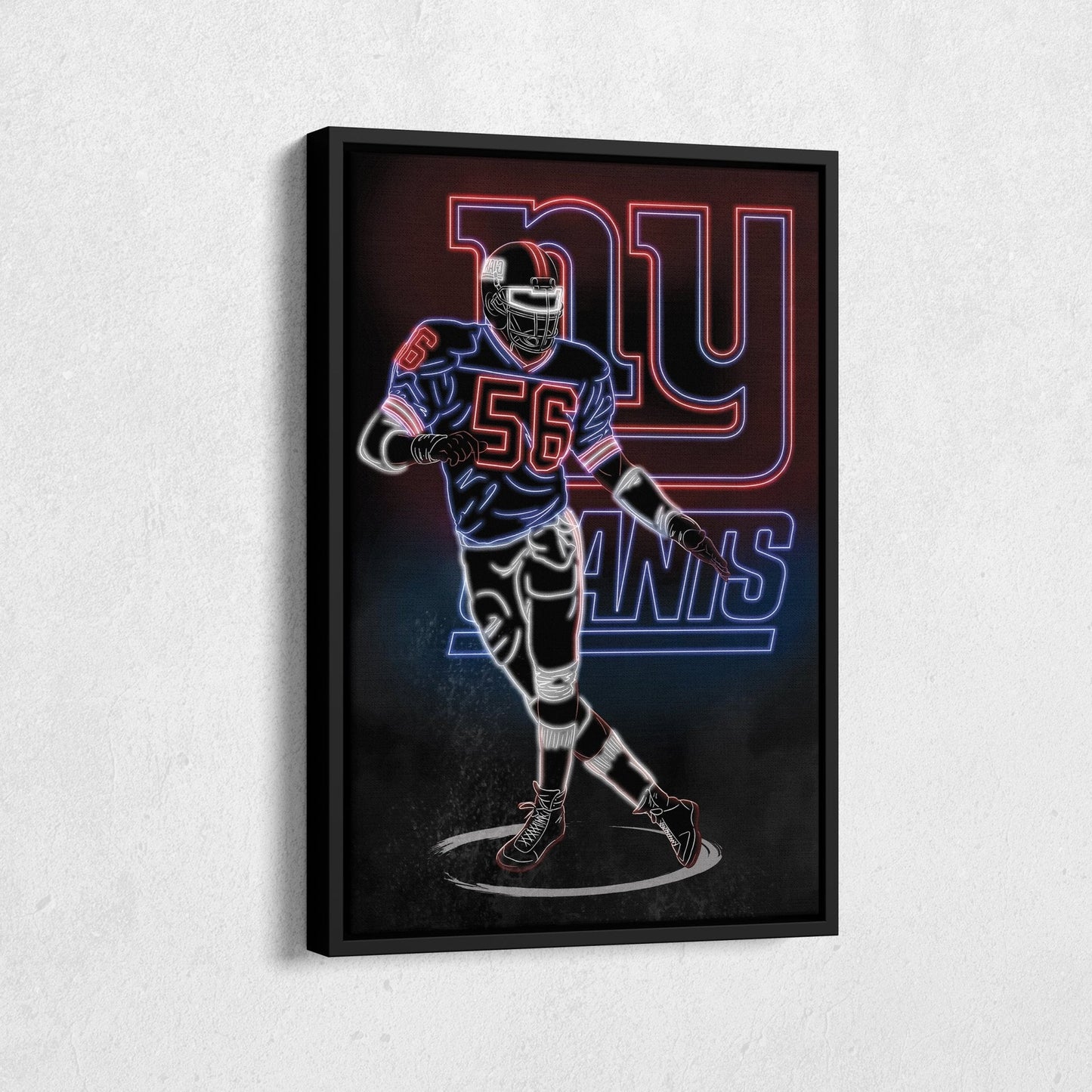 Lawrence Taylor Neon Canvas Art | Giants Wall Decor