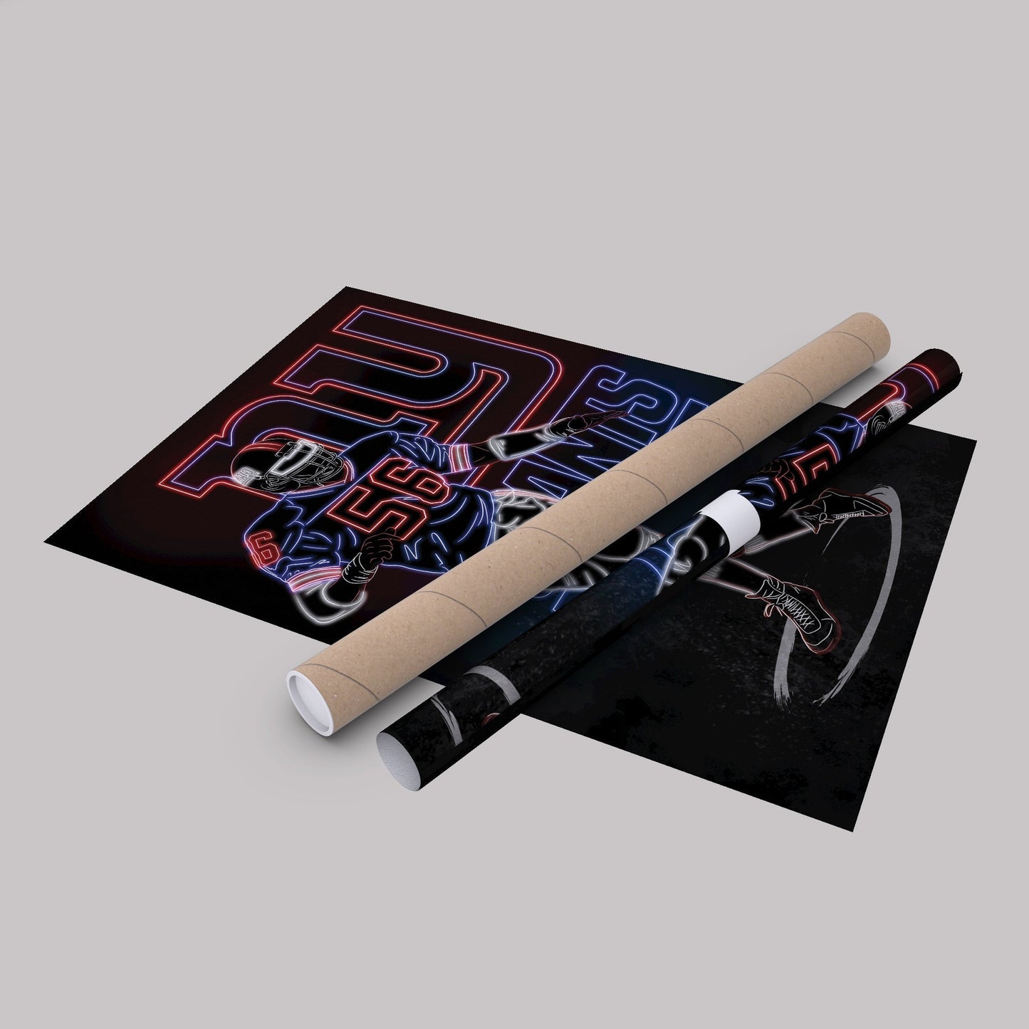 Lawrence Taylor Neon Canvas Art | Giants Wall Decor