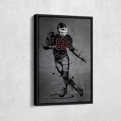 Lawrence Taylor Neon Canvas Art | Modern Wall Decor for Giants Fans