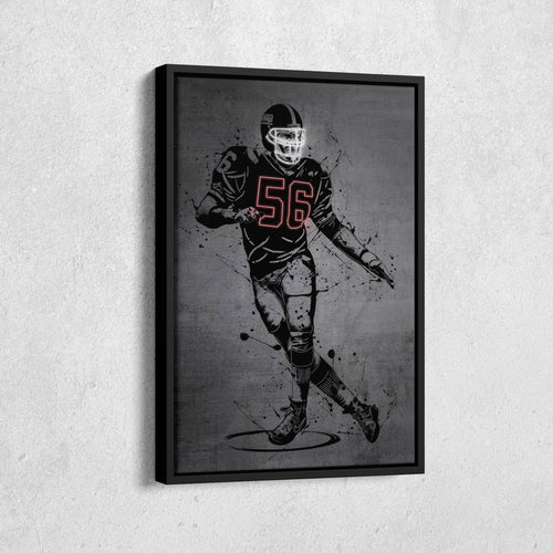 Lawrence Taylor Neon Canvas Art | Modern Wall Decor for Giants Fans