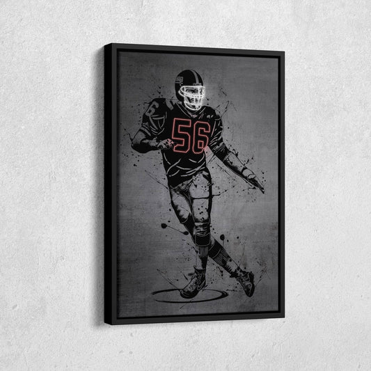 Lawrence Taylor Neon Canvas Art | Modern Wall Decor for Giants Fans